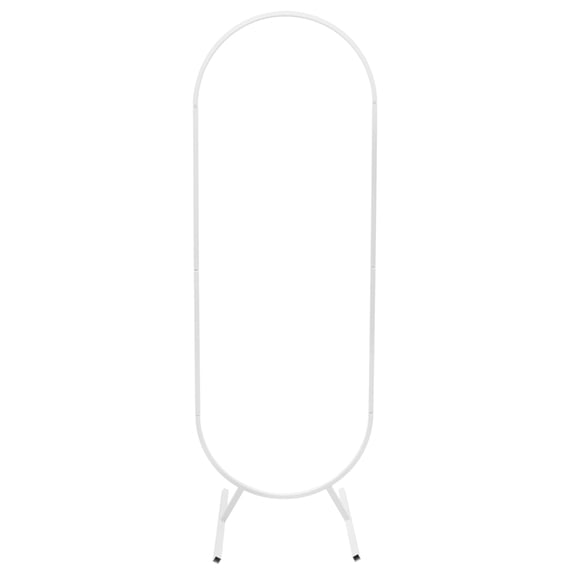 5.6 FT Oval Wedding Stand Lighting Backdrop Stand Metal White Balloon Arch Frame for Ceremony Party Wedding Decoration