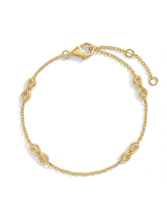 5-6" Infinity Baby / Toddler / Kids Bracelet - Gold Plated Sterling Silver