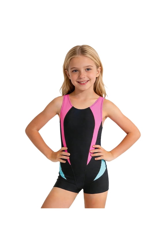 5-6 Kids Bathing Suits Girls Sun Protective Swimsuit Comfortable Bathing Suit For Kids With UPF Rash Guard Design