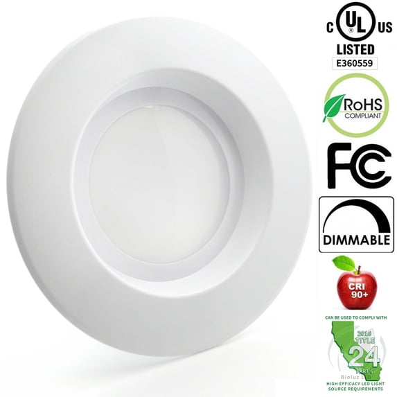 5" / 6" LED Recessed Light Fixture 90 CRI Dimmable UL-Listed CEC JA8 Title 24