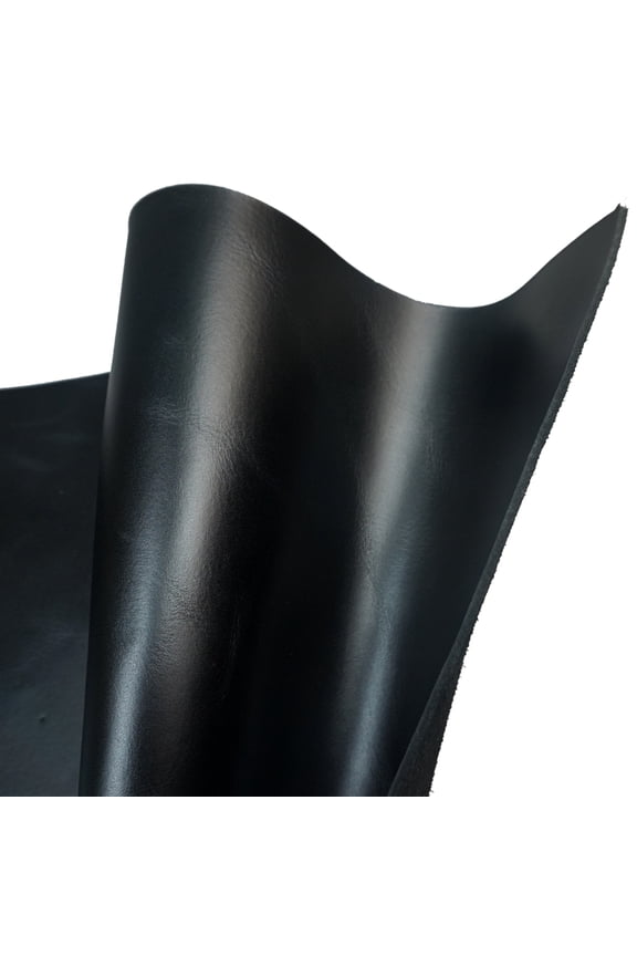 5/6 OZ Oil Wax Cowhide Tooling Leather Genuine Leather Hide Skin Pre-Cut Black Color