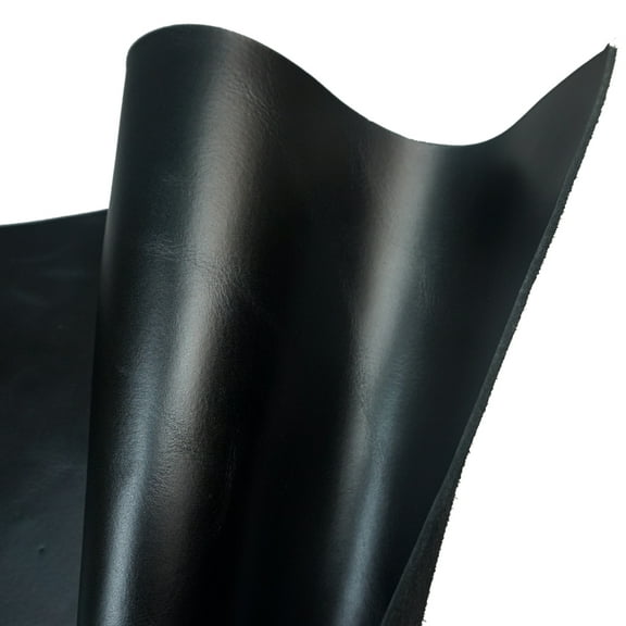5/6 OZ Oil Wax Cowhide Tooling Leather Genuine Leather Hide Skin Pre-Cut Black Color