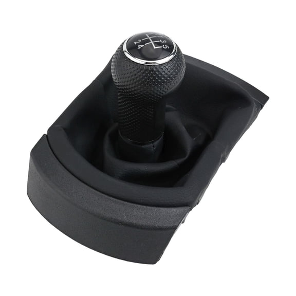 5/6 Speed Car Gear Shift Knob with Leather Boot for Seat for IBIZA 2002-2010, Black ABS Interior Replacement Accessory, Manual Transmission Compatible Upgrade(5 speed)