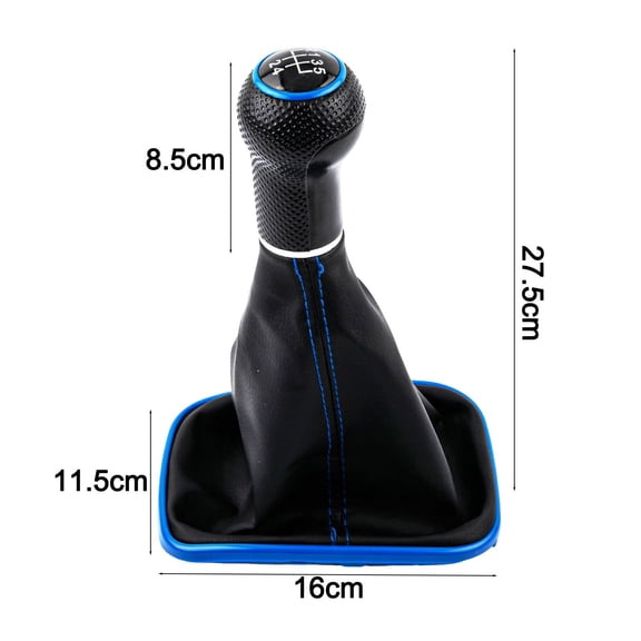 5/6 Speed Manual Gear Shift Knob with Boot ABS Plastic Leather Ergonomic Design for 1.4/1.6 Petrol Diesel Engine Direct Replacement(5 speed)