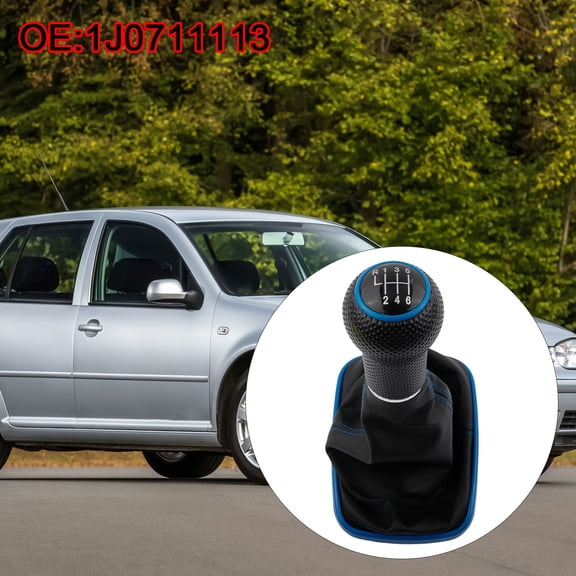 5/6 Speed Manual Gear Shift Knob with Boot ABS Plastic Leather Ergonomic Design for 1.4/1.6 Petrol Diesel Engine Direct Replacement(6 speed)