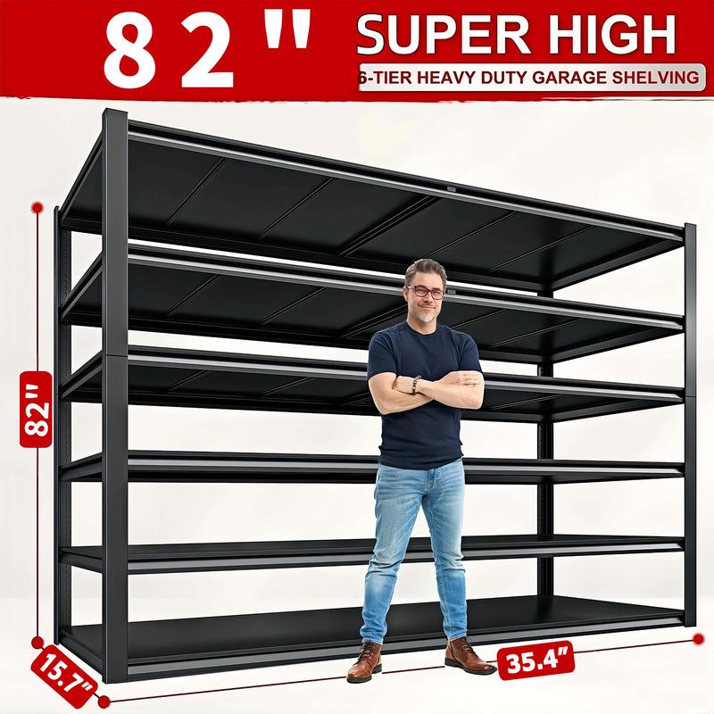 5-6 Tier Adjustable Metal Shelving Rack for Storage Rack, Garage ...