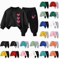 thumbnail image 1 of 5-6 Years Child Baby Girl Fall Clothes Sweatshirt Tops and Pants Fall Winter School Outfits 6-12 Months 12-24 Months 2T 3T 4T 5T 6T 7T Girl, Outfit, 1 of 4