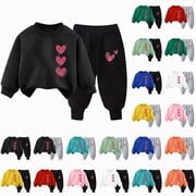 5-6 Years Child Baby Girl Fall Clothes Sweatshirt Tops and Pants Fall Winter School Outfits 6-12 Months 12-24 Months 2T 3T 4T 5T 6T 7T Girl, Outfit