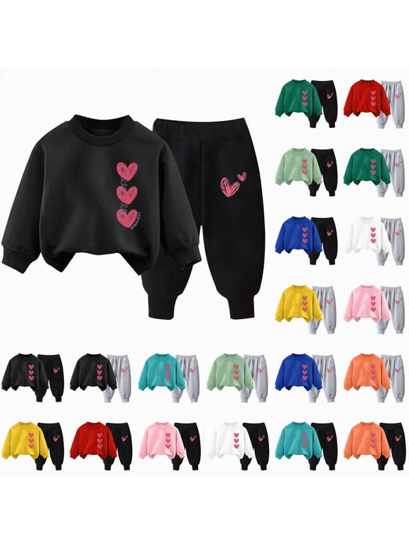 5-6 Years Child Baby Girl Fall Clothes Sweatshirt Tops and Pants Fall Winter School Outfits 6-12 Months 12-24 Months 2T 3T 4T 5T 6T 7T Girl, Outfit