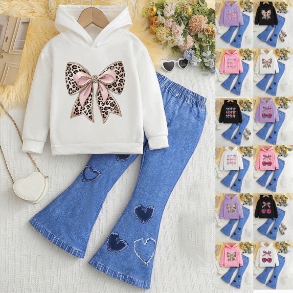 5-6 Years Child Baby Girls' And Toddler Long Sleeve Active Shirt and Pant, 2 Piece Outfit 6-12 Months 12-24 Months 2T 3T 4T 5T 6T 7T Set