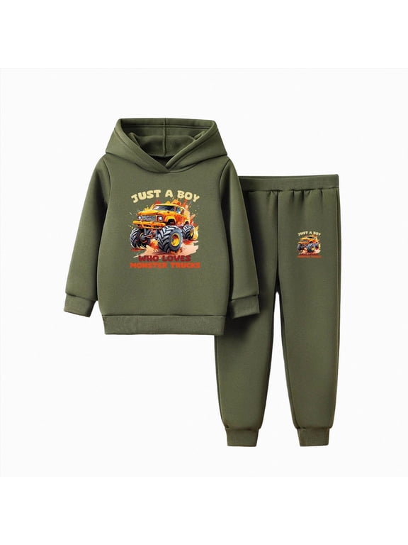 5-6 Years Child Toddler Baby Boy Fall Winter Long Sleeve Sweatshirts and Jogger Pants Set Hoodie Pants Casual Two Piece Set 1T 2T 3T 4T 5T 6T 7T 8T 9T Green Sweatsuits Set