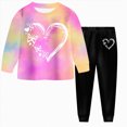 thumbnail image 1 of 5-6 Years Child Toddler Girl Clothes Ruffle Long Sleeve Print Tops and Pants 2PC Little Girl Winter Outfits Tie Dye 6-12 Months 12-24 Months 2T 3T 4T 5T 6T 7T Set, 1 of 6