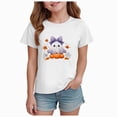 thumbnail image 1 of 5-6 Years Kids Short Sleeved Halloween Pumpkin Print T Shirt Girls Casual Top Toddler Girl Halloween Outfit Girls Halloween Dress Girls T Shirts, 1 of 6