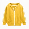 thumbnail image 1 of 5-6 Years Little Boys Full-Zip Hooded Sweatshirt,Long Sleeve Hoodie with Side Stripes,Casual Athletic Zip-Up Jacket, 1 of 1