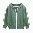 thumbnail image 1 of 5-6 Years Little Boys Full-Zip Hooded Sweatshirt,Long Sleeve Hoodie with Side Stripes,Casual Athletic Zip-Up Jacket, 1 of 7