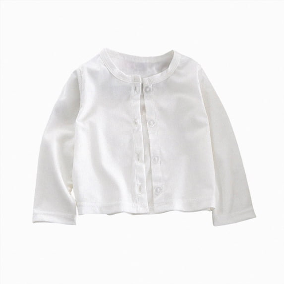 5-6 Years Toddler Baby Girl Boy Cardigan Sweater Fall Winter Clothes Infant Knitted Button Knit Jacket Knitwear White School Sweater Coat