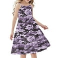 thumbnail image 1 of 5-6 Years Toddler Girl Camouflage Dress Little Kid Short Sleeve Cotton Dress for 3-14 Years, 1 of 7