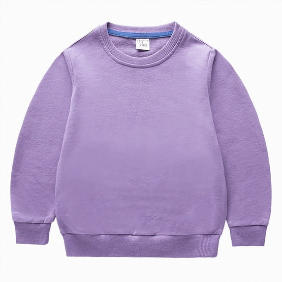 5-6 Years Toddler Girls Crewneck Sweatshirt Basic Pullover