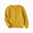 thumbnail image 1 of 5-6 Years Toddler Girls Ribbed Knit Cardigan Long Sleeve Button Down Sweater Coat, 1 of 9