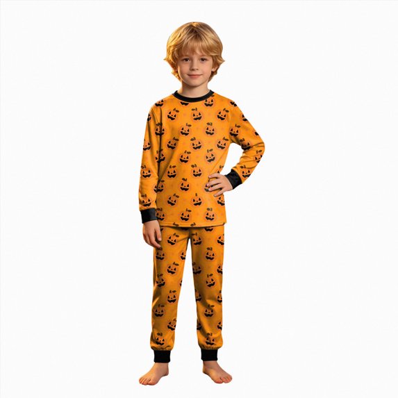5-6 Years Tween Short Sleeved And Shorts Set Halloween Parties Girls Sleepwear Matching Family Halloween Pajamas