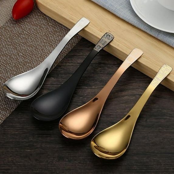 5.6 inches Soup Spoons,Stainless Steel Thick Short Handle Table Spoon for Soup Cereals Dips Curry Sauces Stews,Set of 4