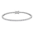 thumbnail image 1 of 5.60 Carat T.G.W. CZ Platinum-Plated Sterling Silver 2mm Tennis Bracelet, 7.75", 1 of 4