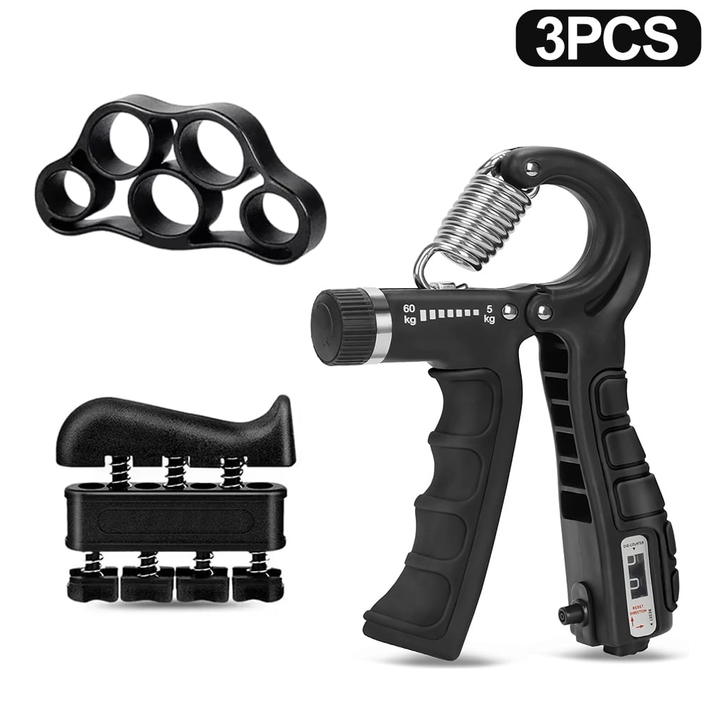 5-60Kg Adjustable Hand Grip Strengthener, Forearm Trainer for Wrist and Finger Exercise Home Gym