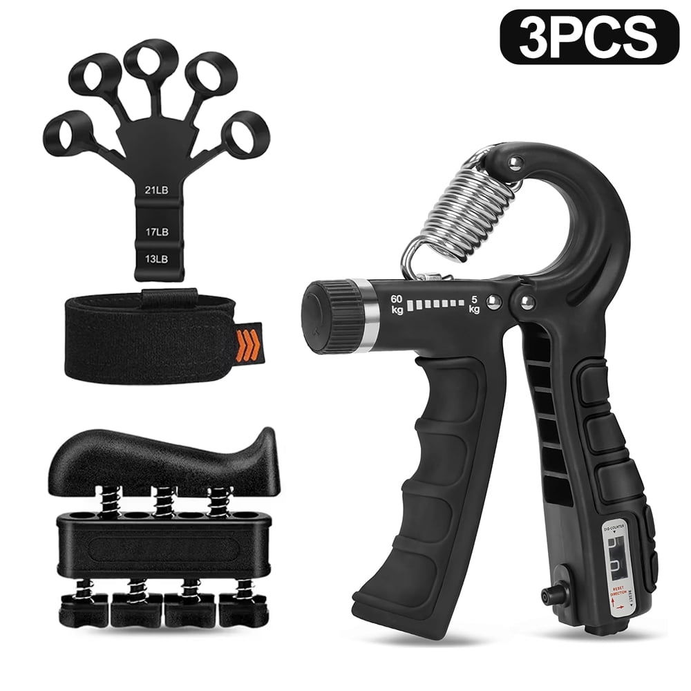 5-60Kg Adjustable Hand Grip Strengthener, Forearm Trainer for Wrist and Finger Exercise Home Gym