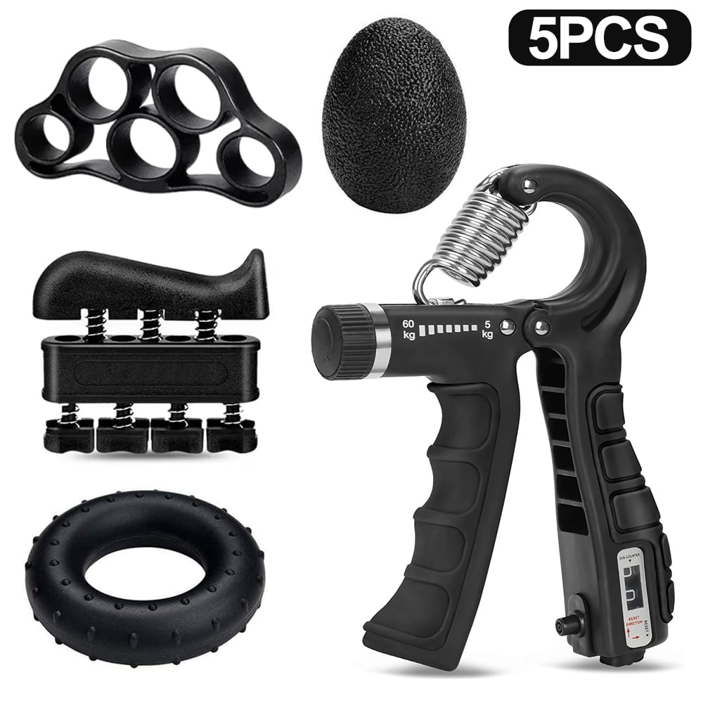 5-60Kg Adjustable Hand Grip Strengthener, Forearm Trainer for Wrist and Finger Exercise Home Gym