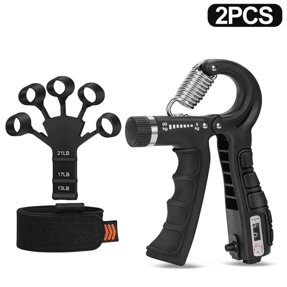 5-60Kg Adjustable Hand Grip Strengthener, Forearm Trainer for Wrist and Finger Exercise Home Gym