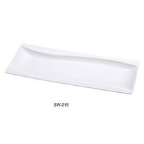 5.625 x 15 in. Porcelain Rectangular Plate, Bone White - Pack of 12