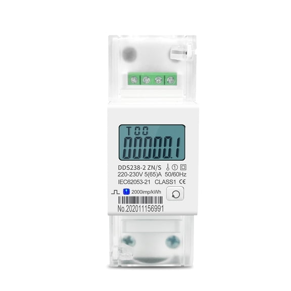 5(65)A 50HZ 60HZ Voltage Current Single Phase Din Rail KWH Watt Hour Energy Meter With RS485 ,Easy to Install