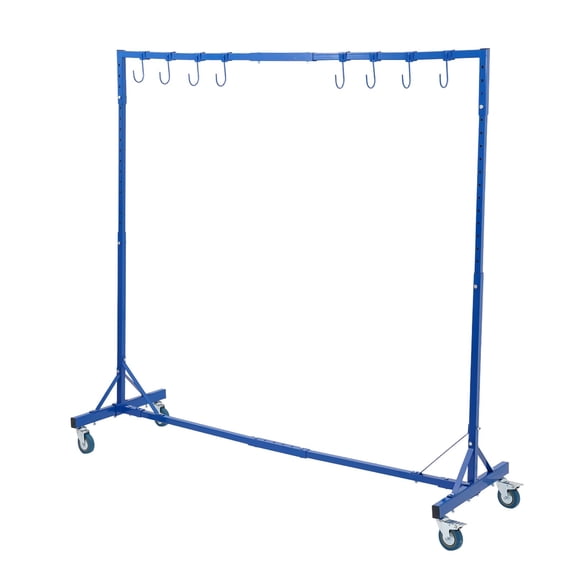 5.68-6.18ft Length Painting Hanger Rack, Adjustable Painting Stand, Automotive Painting Stand for Hanging the Hood, Doors, Fenders, Tailgate, and More (Blue)