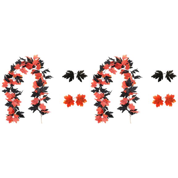 5.6Ft Fall Garland Maple Leaf Artificial Autumn Hanging Vine Garland with Realistic Maple Leaves for Thanksgiving Home Wedding Fireplace Party Christmas Holiday Season Decorations