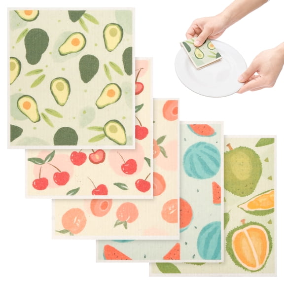 5/6Pcs Swedish Dishcloths for Kitchen, Reusable Dish Towels Cleaning Wipes Quick Drying for Dishes Cookware Countertop