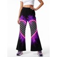 thumbnail image 1 of Girls Flared Pants, Wide Leg Bell Bottom Trousers, Digital Print Casual Kids Pants for Girls, Slim Fit Spring Summer Outfit (Ages 4-13), 1 of 6