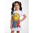 thumbnail image 1 of Girls Smooth Versatile Short Sleeve Summer Dress Slim-Fit Crewneck Casual Dress for Young Girls Age 5-13, 1 of 6