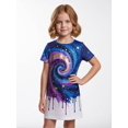 thumbnail image 1 of Girls Short Sleeve Dress Regular-Fit Daily Style Stylish Casual Dress for Big Girls Age 6-13 Weekend Outfit, 1 of 6
