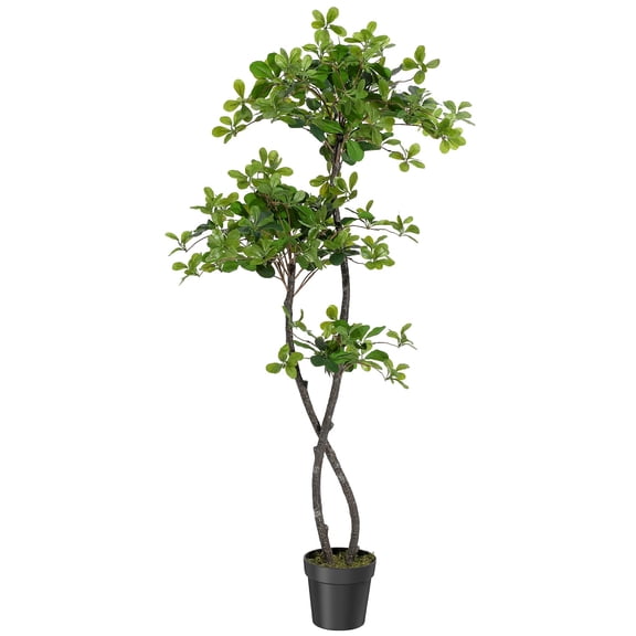 5/6ft Artificial Olive Tree, Faux Multi-Ball Topiary Tree in Pot,Simulation Shady Lady Tree for Indoor Modern Home Decor, Maintenance-Free Tall Floor Plant for Living Room, Office, and Corner