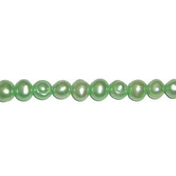 5 - 6mm Green-Colored Potato Pearls Genuine Gemstone Natural Jewelry Making