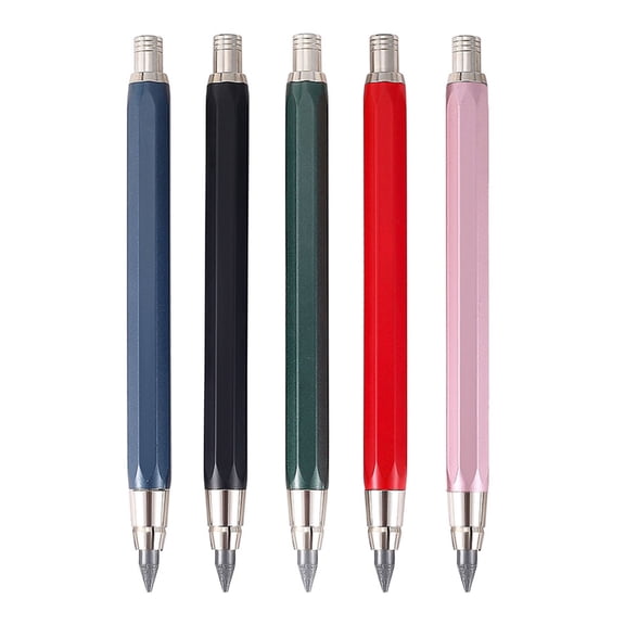 5.6mm Mechanical Clutch Pencil with Built-in Sharpener for Sketching and Drawing - Black