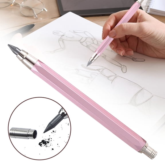 5.6mm Metal Mechanical Lead Holder, Automatic Clutch Pencil with Built In Sharpener, Drafting Drawing Sketching Tool