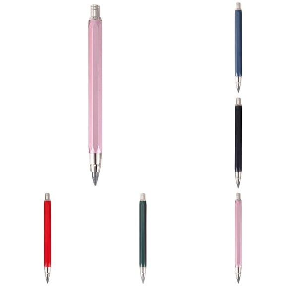 5.6mm Metal Mechanical Pencil Set Clutch Sketch Pencil with Built-in Sharpener Drawing Writing Tool for Construction Drafting Art Sketching Craft Use Durable Grip Design Cute Office Supplies