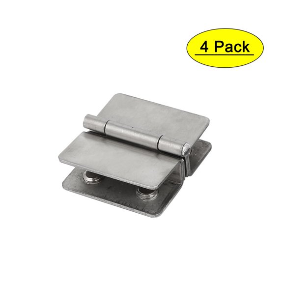 5-6mm Thickness Adjustable Glass Door Double Clip Clamp Hinges 4Pcs