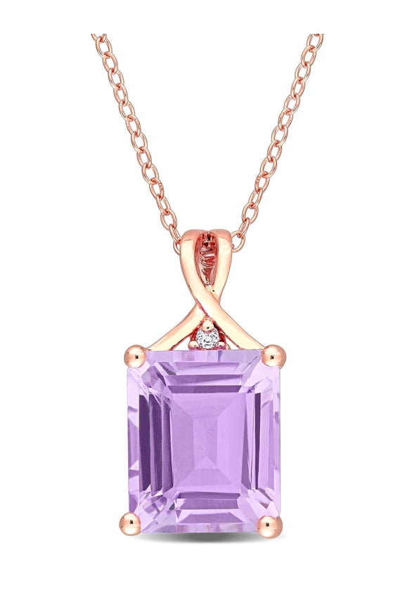 Women's 5.87CT TGW Amethyst and White Topaz Sterling Silver Pendant