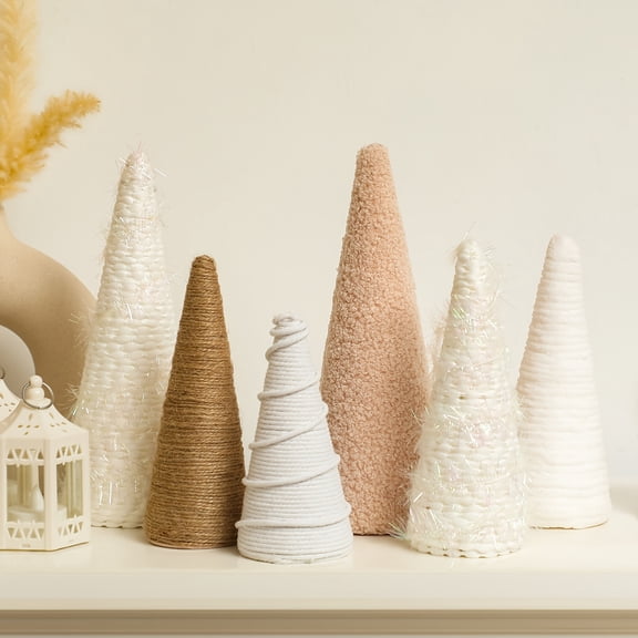 5"/7"/8" -Fooking Pine Cone Trees - Boho Tabletop Christmas Tree for Farmhouse Xmas Centerpiece, Compact Mantle Decor Suitable for Farmhouse, Boho, Rustic Holiday Decorations