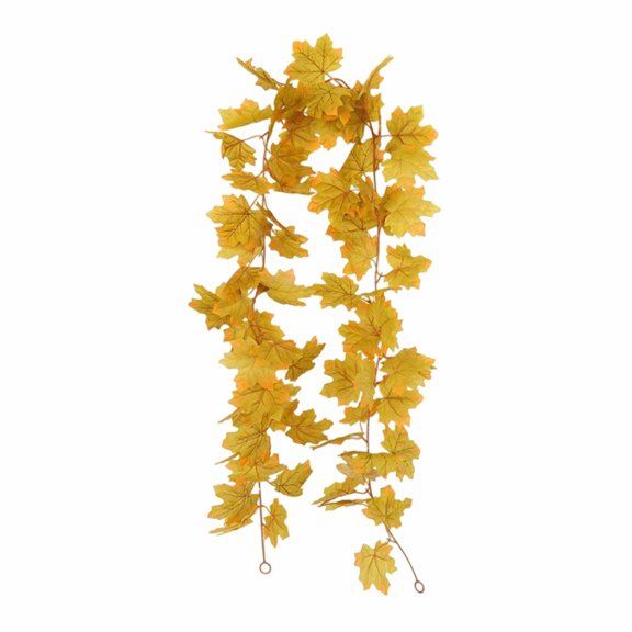 5.7 Ft Yellow Maple Leaf Garland, Artificial Fall Vines for Mantel, Fireplace, Staircase, Door and Wall Thanksgiving Decor