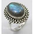 thumbnail image 1 of 5.7 Grams 925 Solid Silver Blue Fire Labradorite Antique Style Ring Size 5, 1 of 3