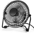 thumbnail image 1 of 5.7 Inch (Approx. 14.5 cm) Mini High-Speed Personal Desk Fan, 4 Blades, Adjustable 360Â° Head Tilt, Durable Metal Construction, Great for Home, Dorm Room, Bedroom or Office, Black, 1 of 8