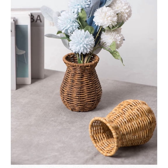 5.7 Inch Goblet Woven Planter Urn Shape